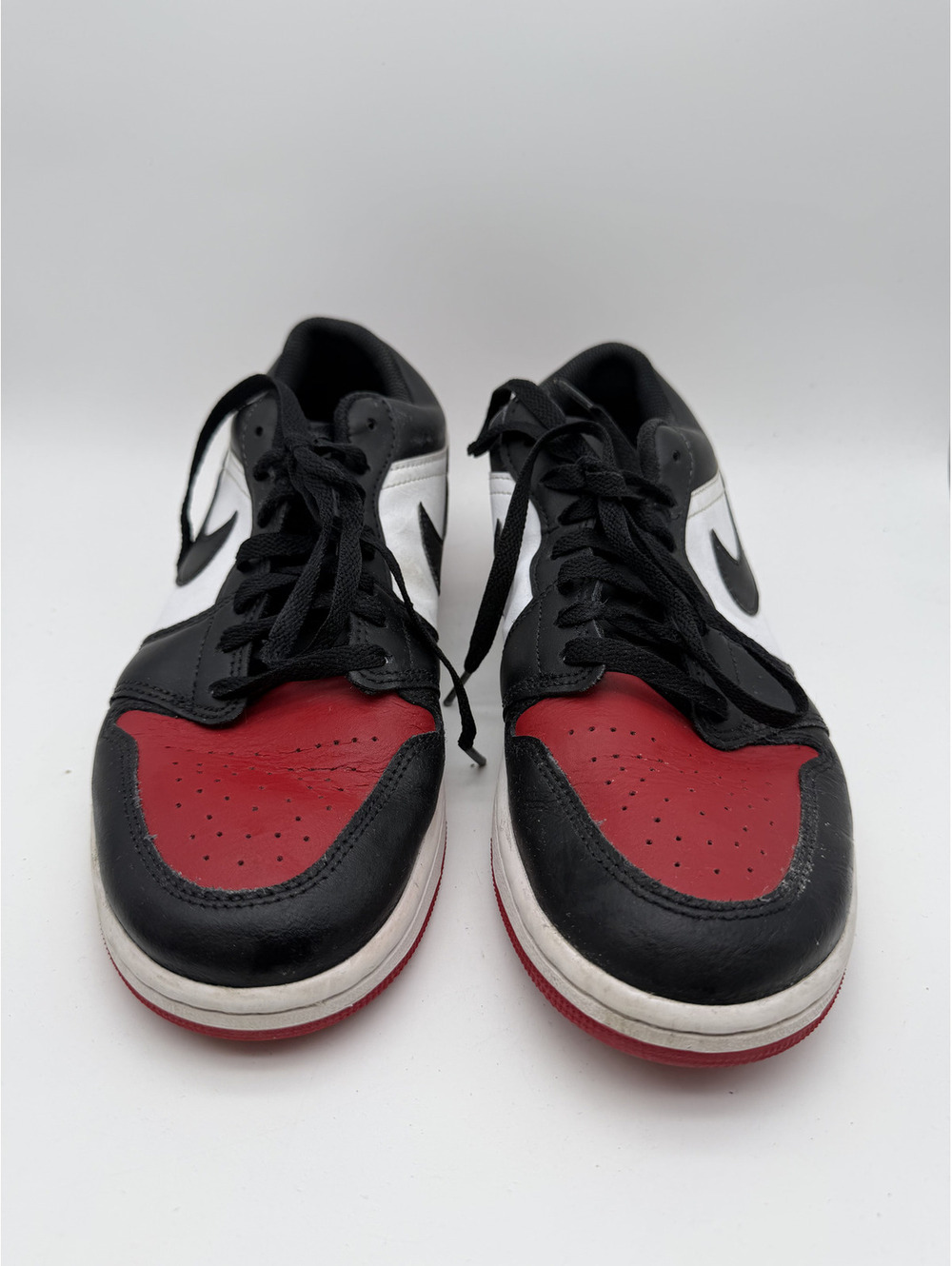 Nike Air Jordan 1 Low OG Black Red White Sneakers, Size 9